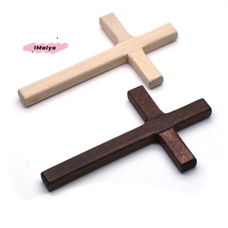 M-1PC Creative Christian Wooden Cross 4.7in/12cm Hanging Wall Large Long Crucifix Two Color for Home Decoration