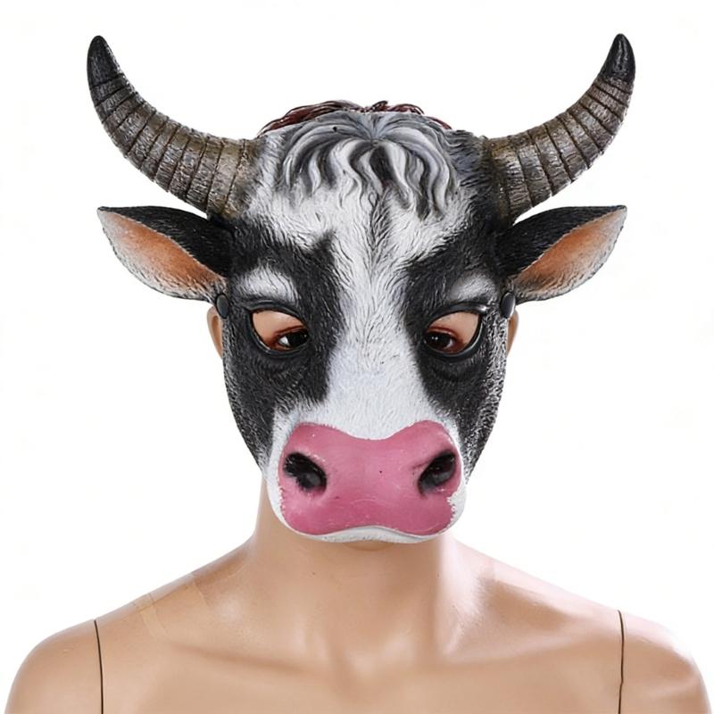 Cow Mask,Animal Masquerade Mask Cow Head Mask for Adult Kids Ox-Head Mask for Festival Cosplay Halloween Costumes