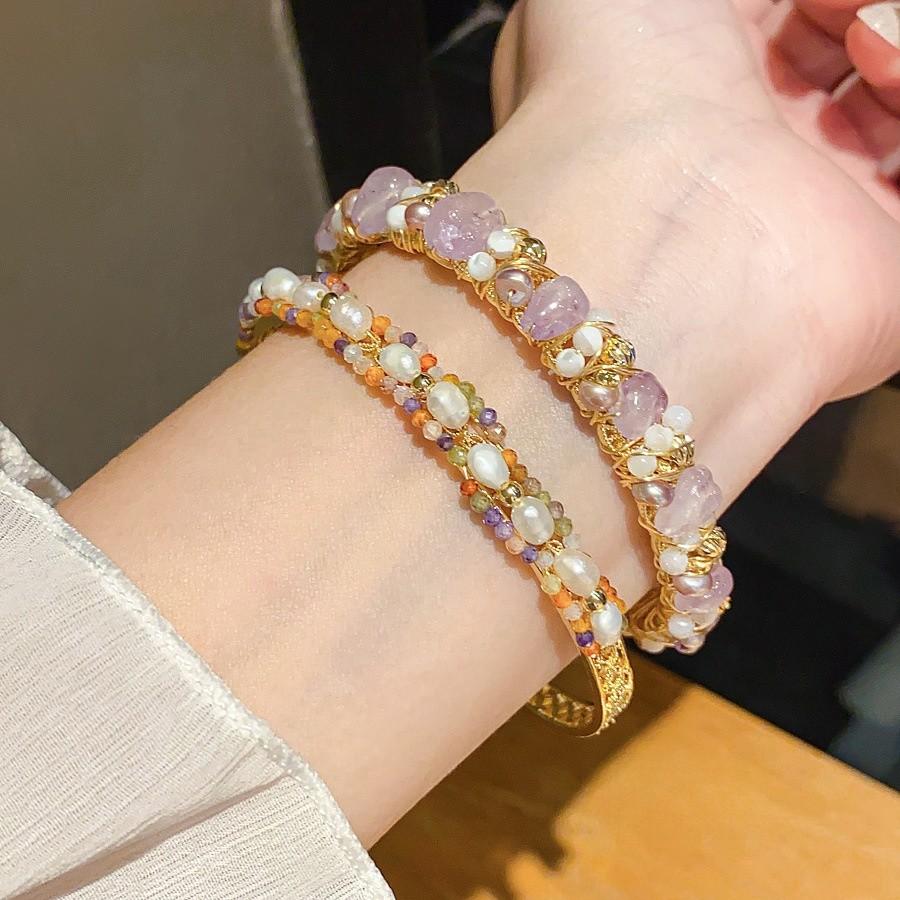 Vintage Palace Style Jewelry With 18k Gold Plated Zircon And Freshwater Pearl For Elegant Women