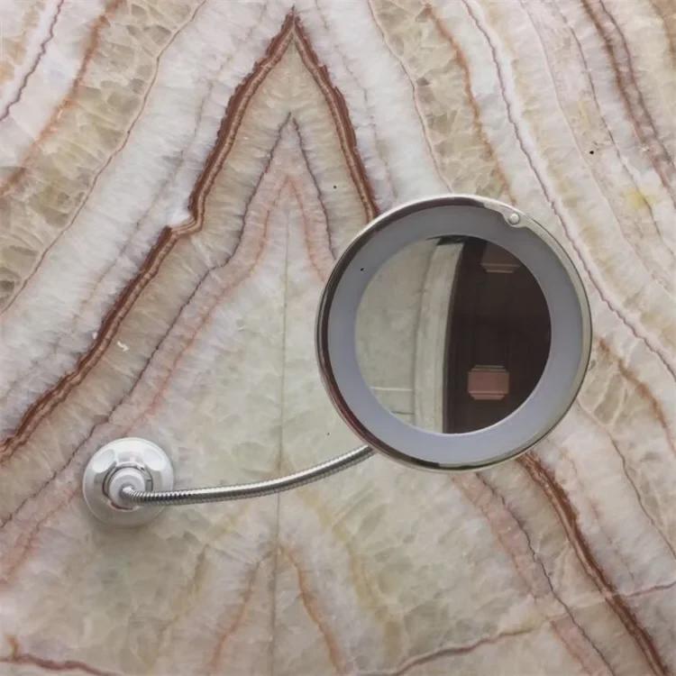 10x Magnification LED Wall-Mounted Makeup Mirror, 360-Degree Rotating & Folding Design