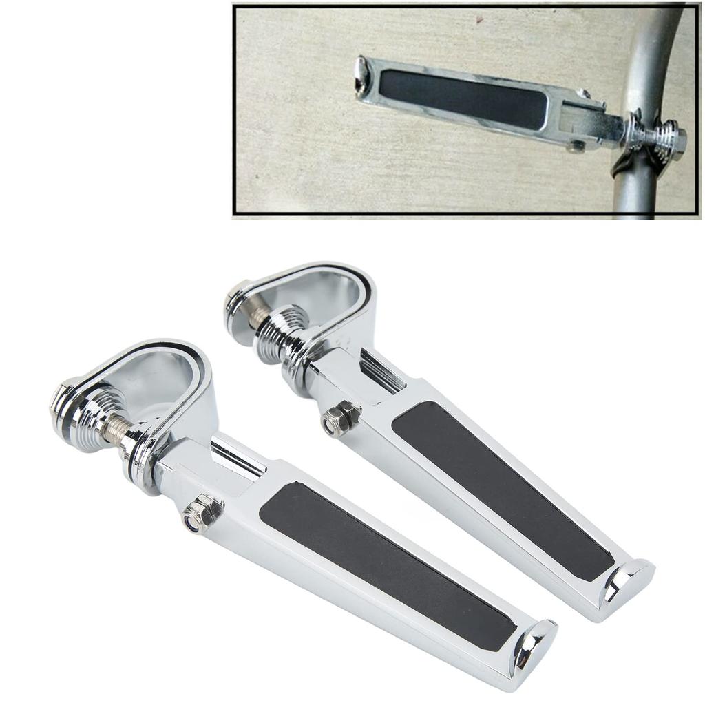 KIMISS Motorcycle Foot Pegs,Pair Clevis Foot Pedal U Clamp Footrest Universal Motorcycle Street Bike 1"-1-1/4" Highway Engine Crash Bar