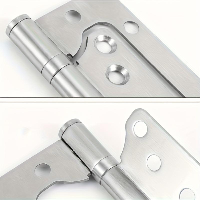 4pcs of heavy-duty silent thickened stainless steel door hinges - high load-bearing capacity supports 360° rotation,Sleek Design