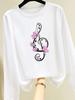 (Asian Size) Sweet Beach Trend Cute Print T Shirt Women Clothing Tee Autumn Winter Spring Casual Fashion Top O-neck Graphic Long Sleeve T-shirts