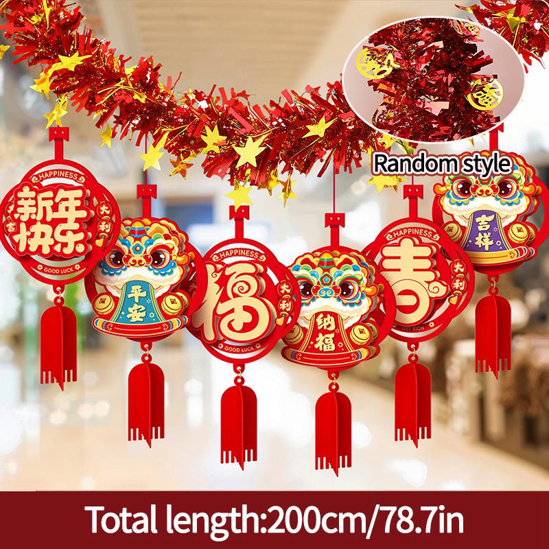2026 Lunar Horse New Year Tet Decoration Hanging Pendant 3D Door Window Pendant Wall Decor Chinese Spring Festival Ornament