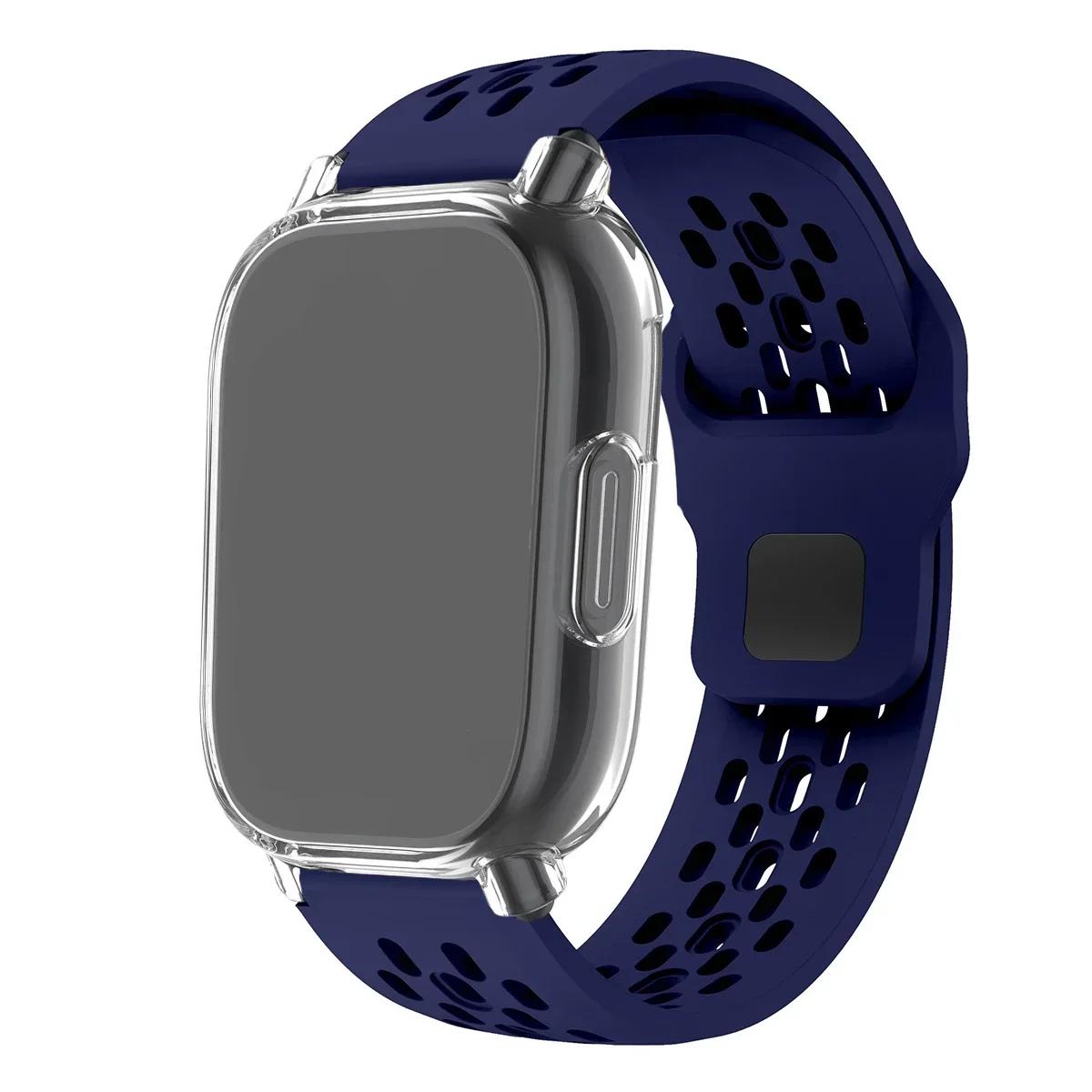 

НОВИЙ Чохол+Силіконовий Ремінець Для Xiaomi Redmi Watch 5 Active/5 Lite Повне Покриття Захист Екрану ТПУ М який Корпус та Дихаючий Спортивний Ремінець For Redmi 5 Active