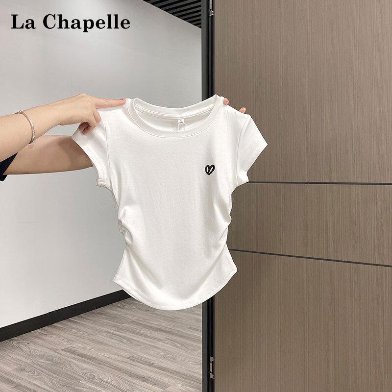 La Chapelle Women s Embroidered Pleated T-Shirt L