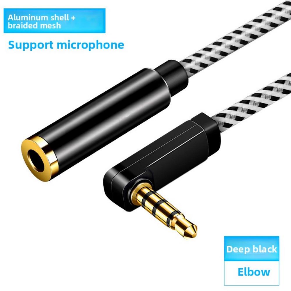 5mm Gold Plated AUX Cable Male to Female 4 Pole with Mic Car Audio Headphone Extension Cord 1m 1.5m