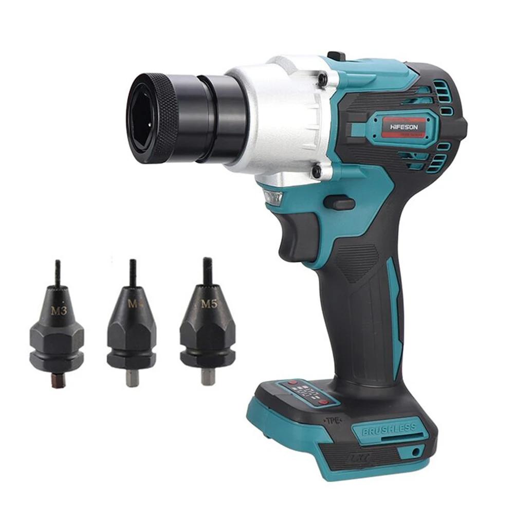 Powerful Brushless Electric Rivet Nut Machine Kit Automatic Electric Riveter Set Riveting Tool with Riveter Heads