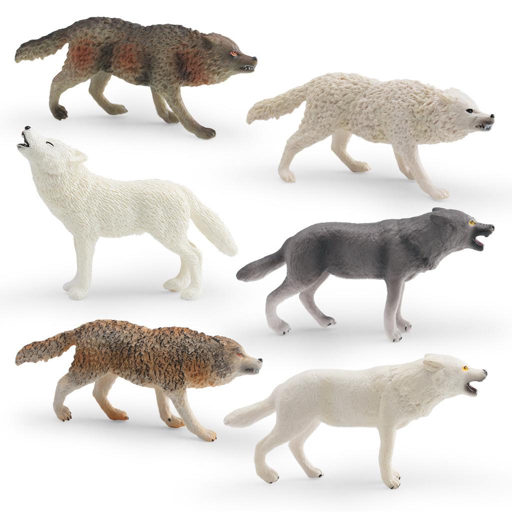 Wild Animal Model Pvc Pack With Motion Wolf Figures For Kids Learning And Decor