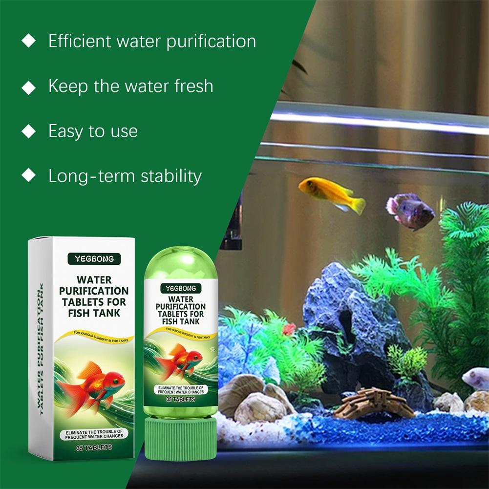 Fish Tank Water Clarifier Tablets,Fast-Acting Fish Tank Cleaning Solution,Aquarium Water Clarifier For Fish Tanks