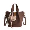 Neue minimalistische Handtasche aus weichem Leder, Einzel-Schulter-Umhängetasche, Tragbare Beuteltasche mit großem Fassungsvermögen, Damen-Tasche mit Litschi-Muster