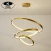 Modern Nordic Gold LED Chandelier - Luxury Ring Light for Living Room, Bedroom, or Restaurant
