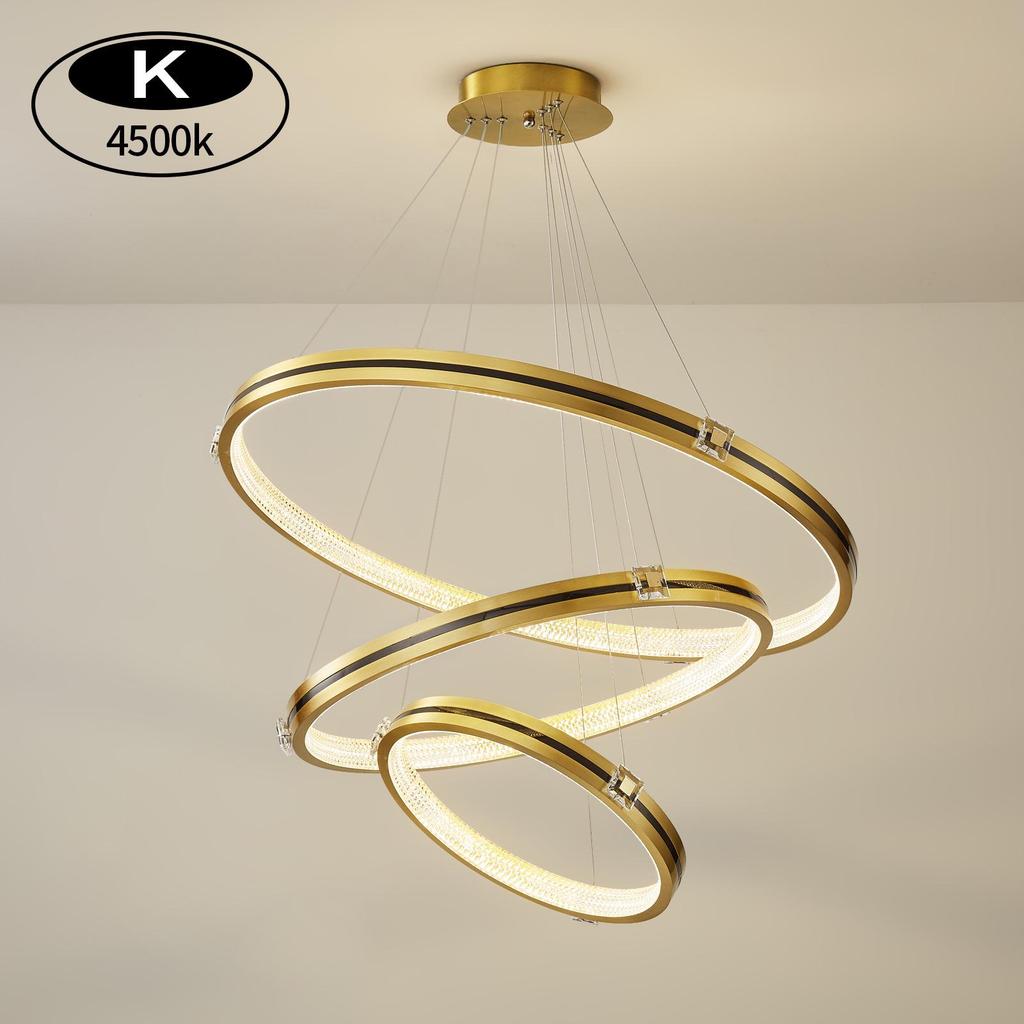 Modern Nordic Gold LED Chandelier - Luxury Ring Light for Living Room, Bedroom, or Restaurant