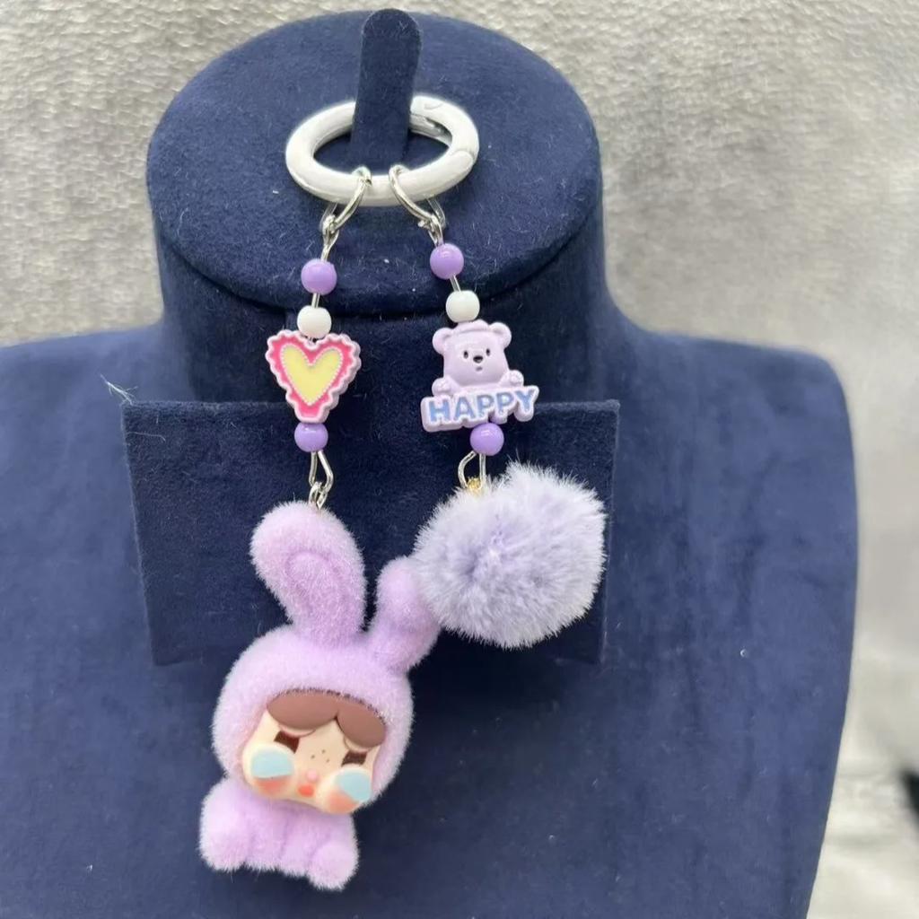 New CryBaby Keychain Kawaii Car Keychain Doll Bag Pendant Girl Heart-shaped Cartoon Moe Grain Bag Chain Pendant Gift