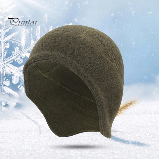 Cozy Ear-flap Beanie Unisex Winter Cap Helmet Inner Lining Ear Protection Elastic Dome Lightweight Ear-covering Anti-slip Outdoor Camping Skiing