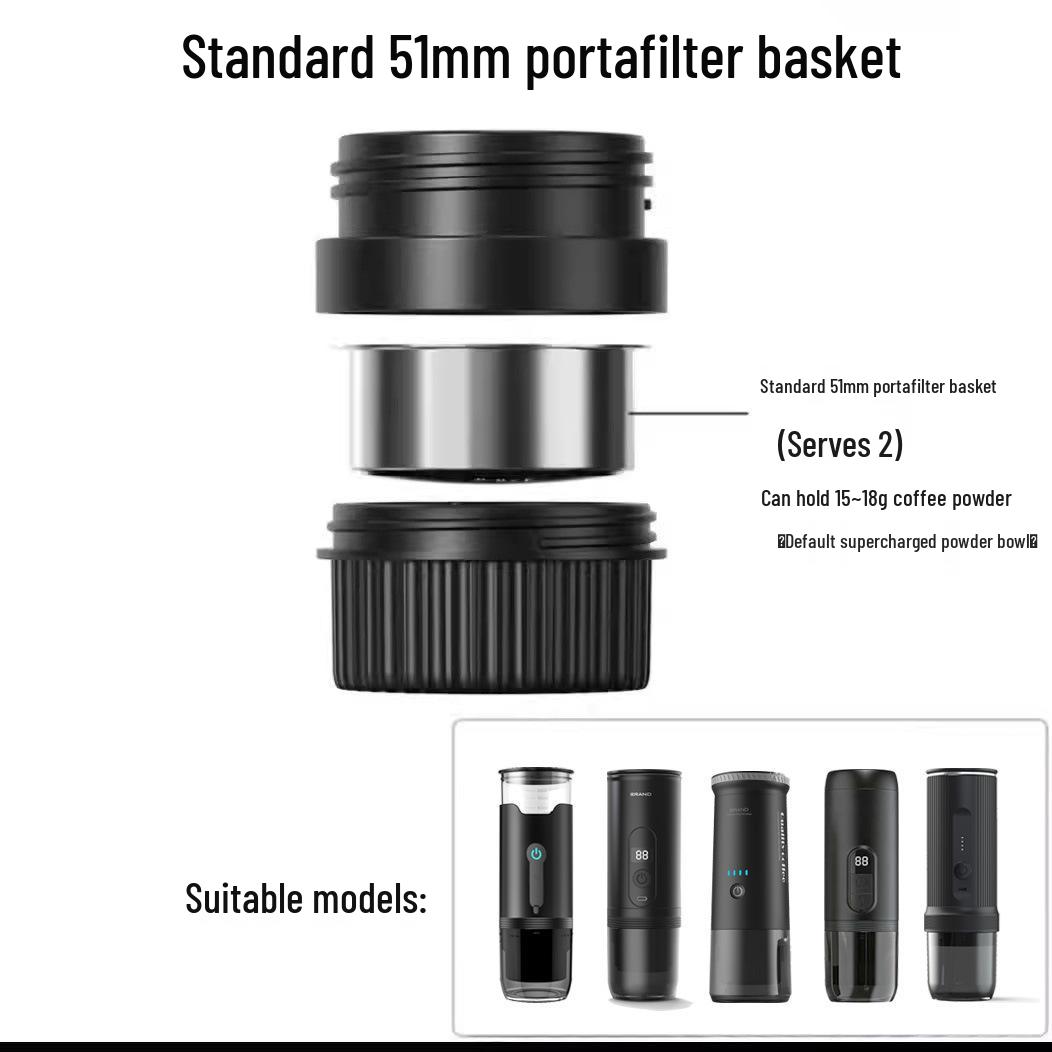 

Portable Double Serve 51mm Pressurized Portafilter Coffee Machine 51mm Pressurized Double Serving Filter Assembly чорний