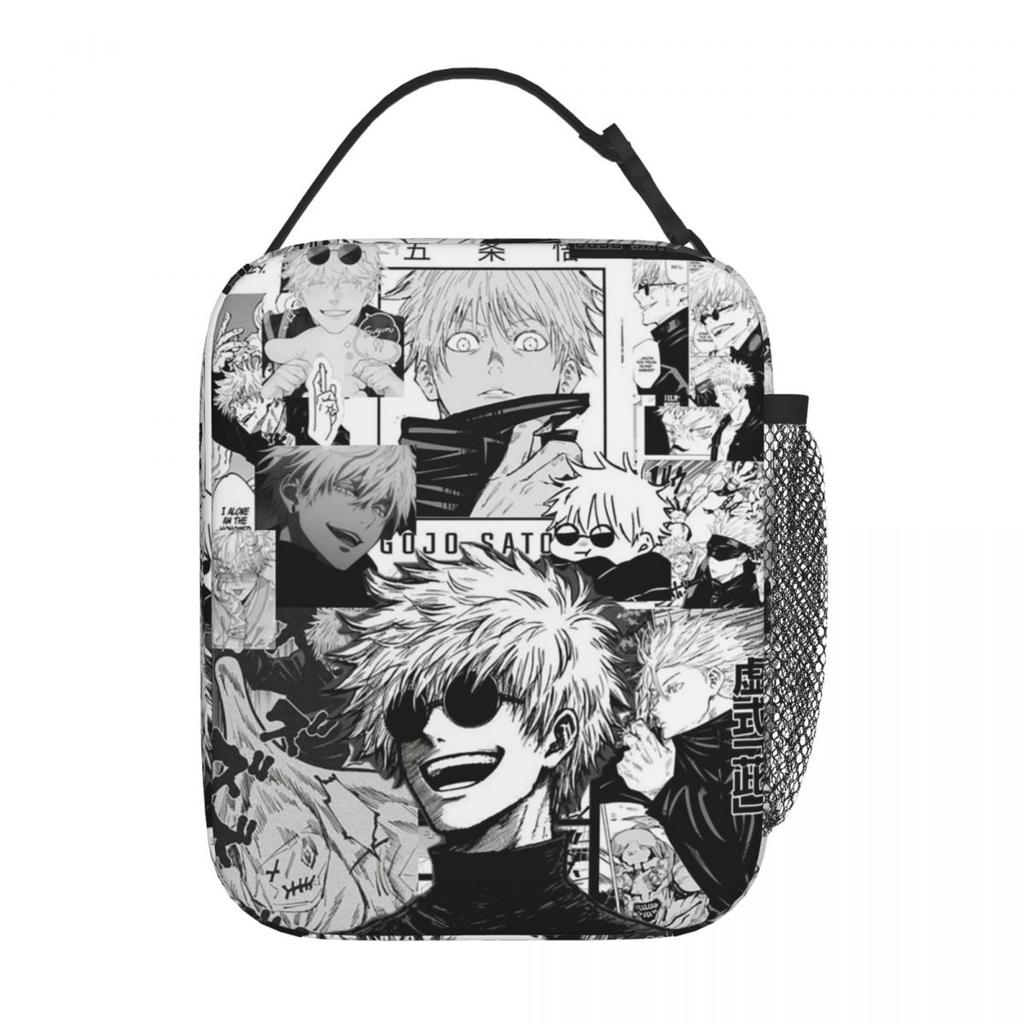 Satoru Gojo Anime Japanischer Manga Isolierte Lunchtasche für Kinder Schul-Kühltasche Thermische Lebensmittelbox Tragbare Lunchboxen Behälter