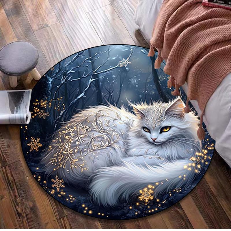 Animal Circular Rug Office Decorative Carpet For Living Room Bedroom Door Mat Floor Rug Computer Chair Area Rug