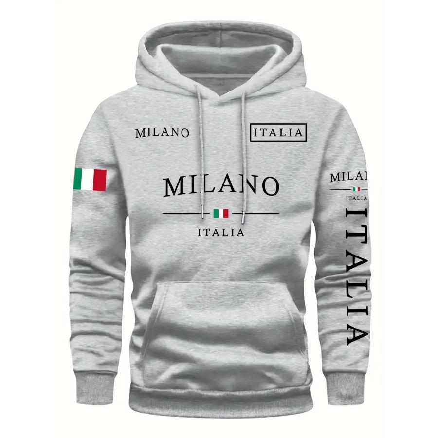 ITALIA MILANO Pánská Dámská Mikina Venkovní Street Ležérní Sportovní Dovolená Trend Jaro Podzim Zima Pár Mikina Vrchní Oblečení