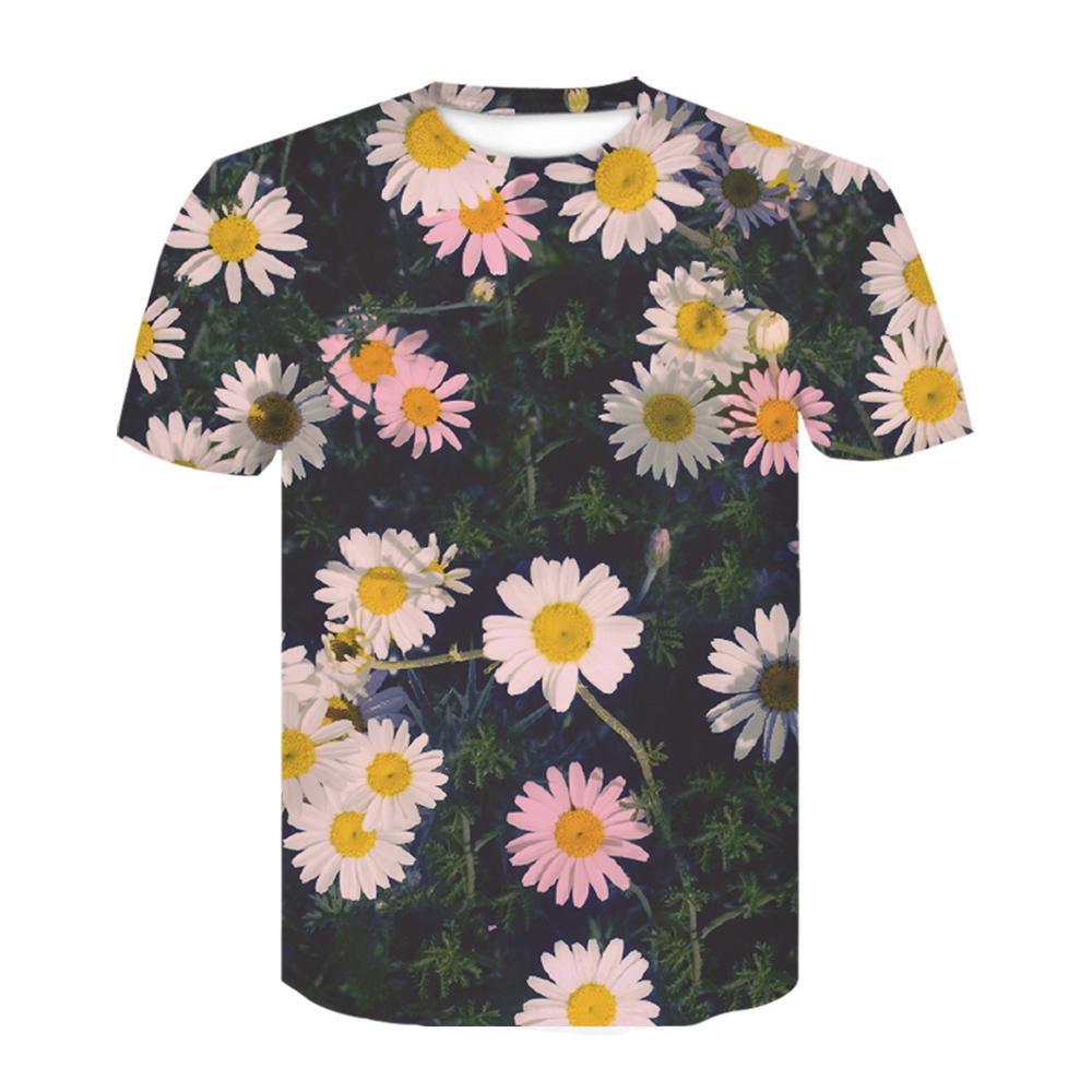 Sommer Ny mote Herre Blomster Sommerfugler grafiske t-skjorter 3D Personlighet Trend Hip Hop Print T-skjorte kortermede t-skjorter Topp