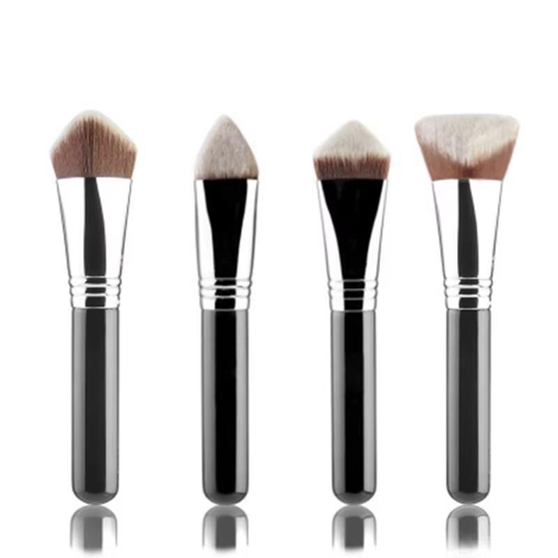 Custom Logo Angled Synthetic Hair Crescent Arc Shape Flat Angled Foundation Brush Brushes for Make up Foundation Private Label regular size