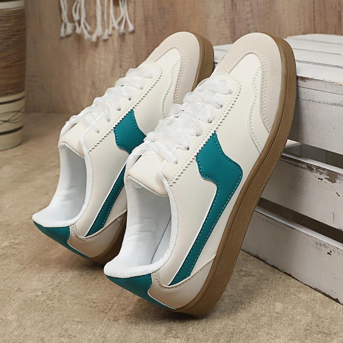 

Retro Versatile Women Sneakers Fashion Lace-up Womens Casual Shoes Comfort Light Woman Flats Anti Slip Simple Single Shoes 36