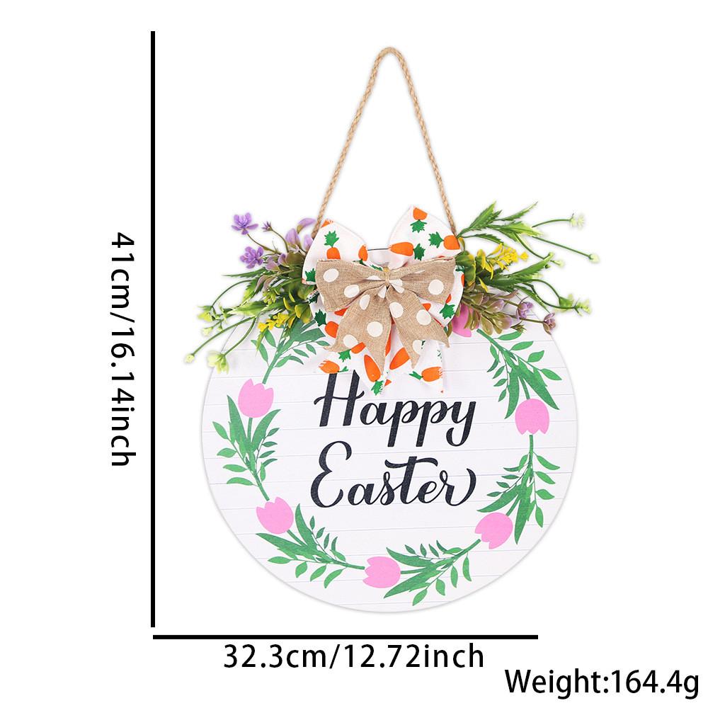 Cheerful Easter Wooden Decoration Sign With Beautiful Rabbit Artwork And Colorful Accents Egg