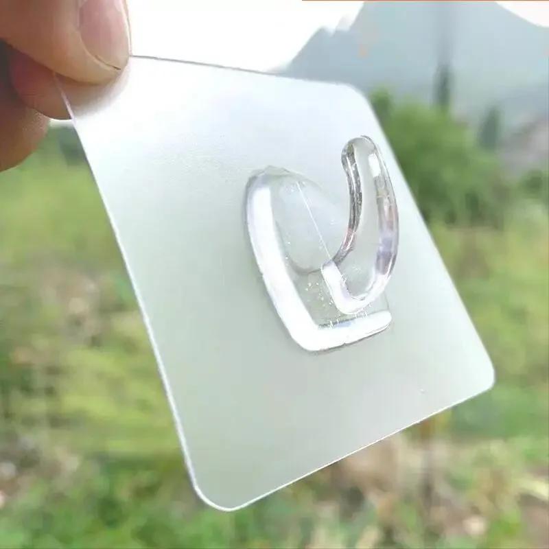 

Transparent Hook Transparent Door Wall Hook Heavy Load Rack Kitchen Bathroom Towel Key Rack Sticky Hook for The Drill-Free Wall