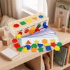 Wooden Shape Sorting Box Preschool Toy with Cards Educational
