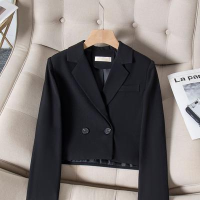 Roze Blazer Dames Herfst Nieuwe Koreaanse Stijl Niche Temperament Casual Twee-knoops Zwart Pak