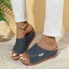 Fashion Summer Soft Platform Slippers Women 2025 Fashion Peep Toe Wedges Flip Flops Woman Light Med Heel Non-Slip Beach Shoes Slides