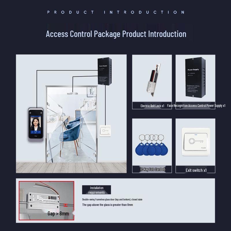Realand Face Recognition Access Control System CN plug (adapter included)