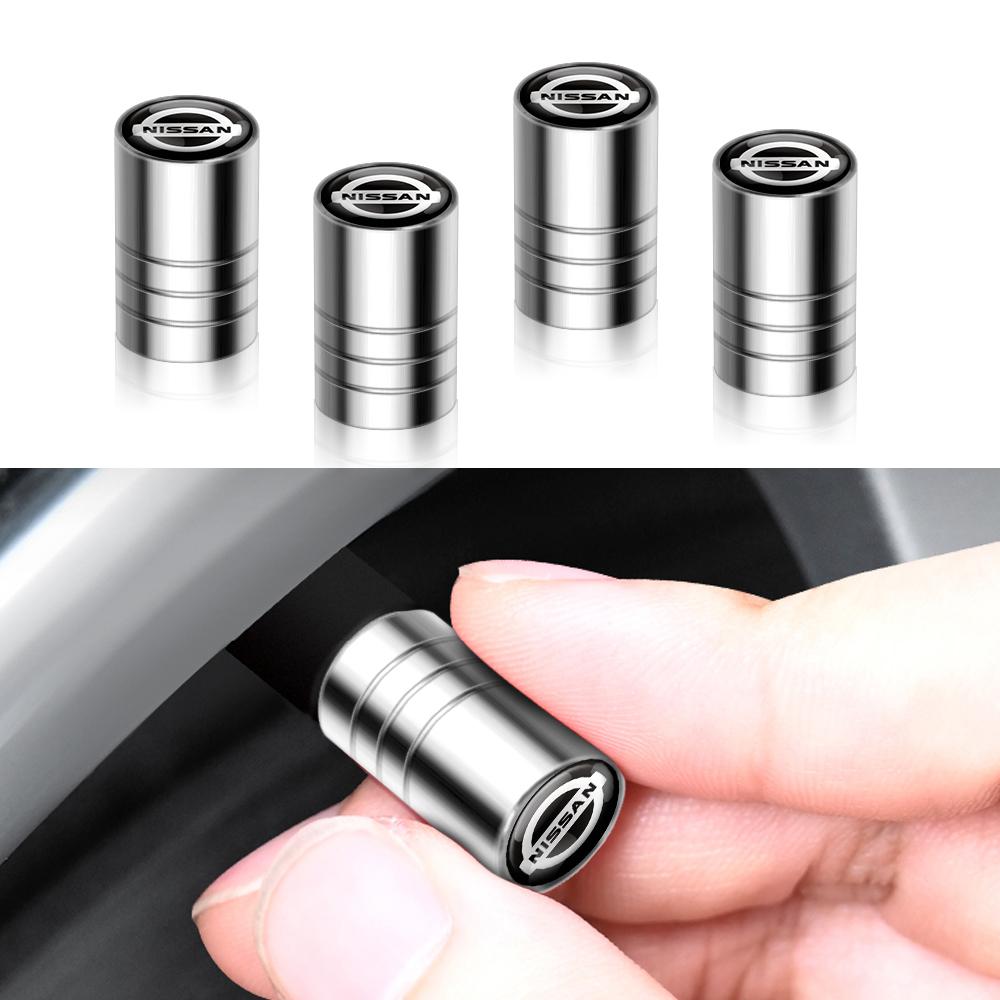 4Pcs Metal Car Wheel Tire Valve Air Stem Cap For Nissan Nismo X-Trail Almera Qashqai Teana Note GTR Maxima Tiida Car Accessories