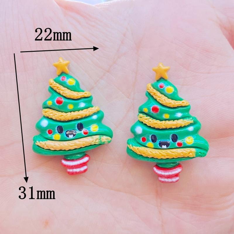10Pcs New Mini Cute Cartoon Christmas Series Flat Back Resin Cabochons Scrapbooking DIY Jewelry Craft Decoration Accessorie