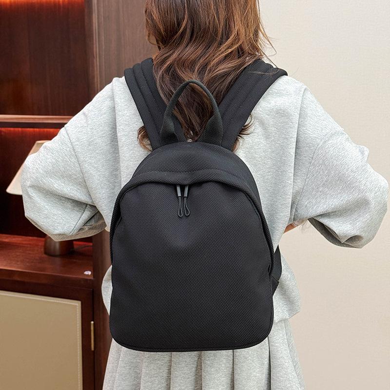 Simple Backpack Casual Commuter Backpack Large Capacity Unisex Solid Color Short Trip Outdoor Backpack School Bag