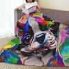Boston Terrier Dog Colorful Blankets Flannel Summer Breathable Lightweight Throw Blankets for Home Office Quilt
