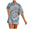 Women's Casual Loose Tie-Dye Print Comfortable Short-Sleeved T-Shirt Tops