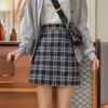 2023 Women's High-Waist Plaid A-Line Skirt - Autumn/Winter Fashion, Petite, Hip-Length, Trendy Hot Girl Style