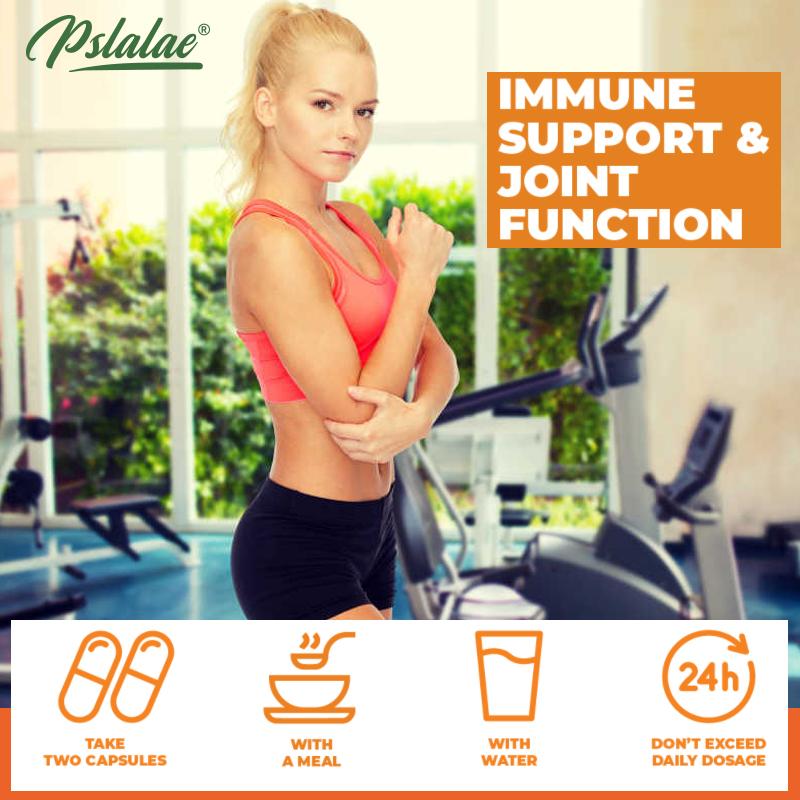 Pslalae Contiene una mezcla de cúrcuma orgánica y piperina para apoyar la salud de las articulaciones y es adecuada para adultos.