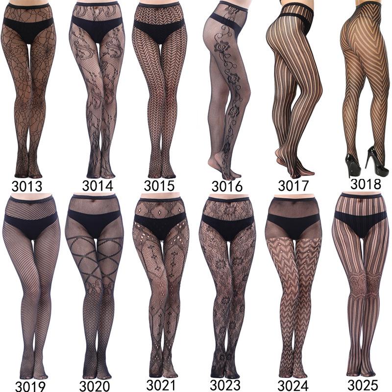 European & American Fashion Fishnet Pantyhose with Sexy Tattoo Lace Design