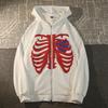 Y2K Gothic Women Oversized Hoodie Skull Print Street Fashion Loose Zipper Sweatshirt Hip Hop Harajuku Trend
