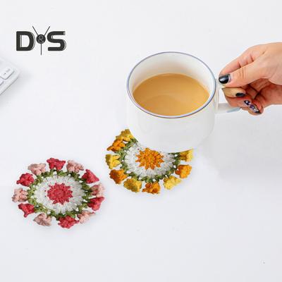 Suporturi croșetate manual cu model Lily of the Valley, rezistente la căldură, pentru cafea, ceai, 11,9 cm, decorative, lucrate manual, pentru băuturi, decor pentru casă