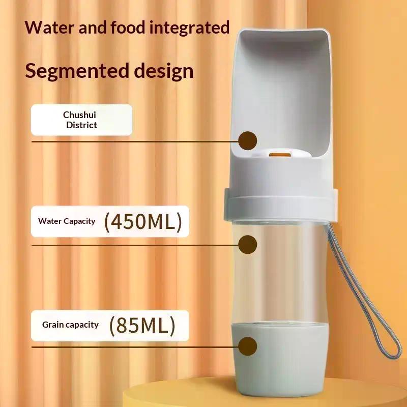 Portable Dog Cat Water Bottle With Storage Food And Water Container For Puppy Pets Dogs Feeder Bowl Outdoor Travel Pet Supplies