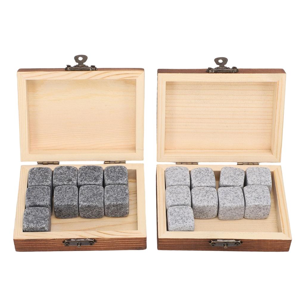 Whiskey Stones Set Reusable Non Diluting Chilling Cooling Wine Beverage Whiskey Rocks Gift Box 2 Sets