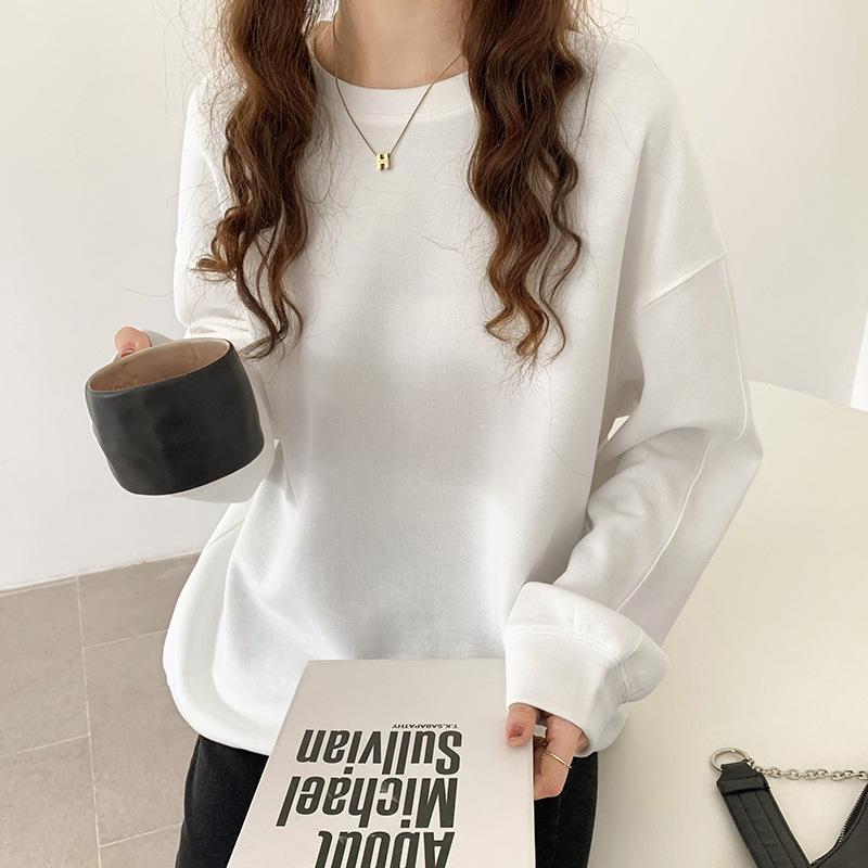 Зеленый свитшот для женщин весна и осень тонкий стиль осень новый пара круглый вырез — фото 3