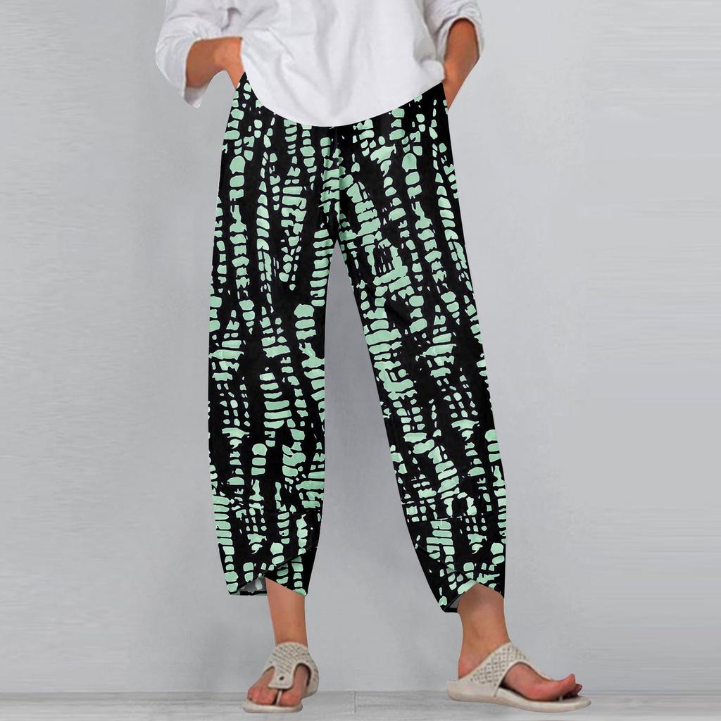 Women's Pants With Pockets Casual Trousers Pants For Women Summer Casual Wide Leg Elastic Waist Pants With Pockets