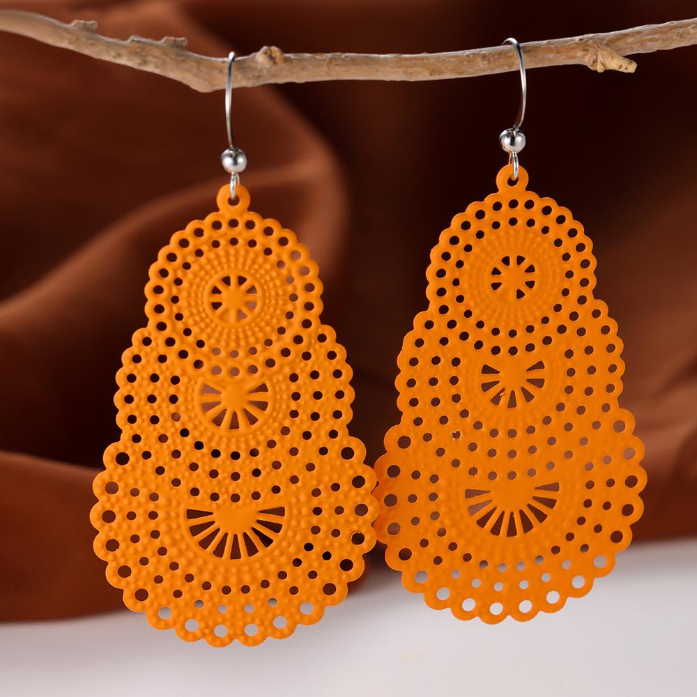 

1 пара полых круглых висячих серег в стиле бохо, серьги-крючки, богемные украшения оранжевый