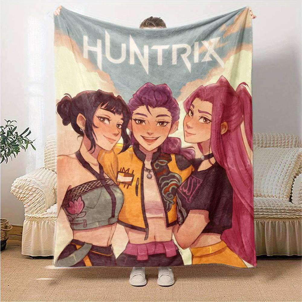 1pc KPop Demon Hunters9 Blanket, Gift, for Men and Women, Soft Blanket, Good for Sofa Bed Couch Travel, Lightweight Flannel Blanket
