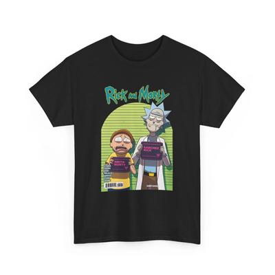 T-shirt 100% Cotone Ritratti Rick and Morty Magliette Uomo Cotone Pesante Maglietta Unisex Cartone Animato Abbigliamento Animato