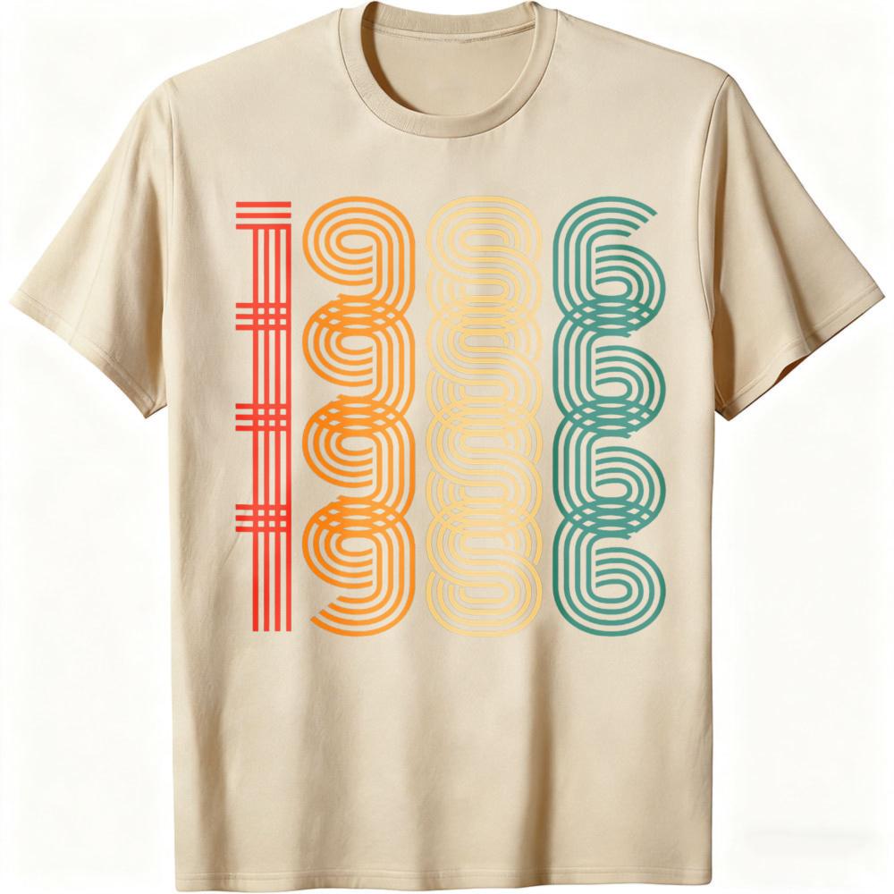 1966 Number Pattern Summer Unisex TShirt Retro Vintage Style Casual Wear For Birthday Party Gift For Him